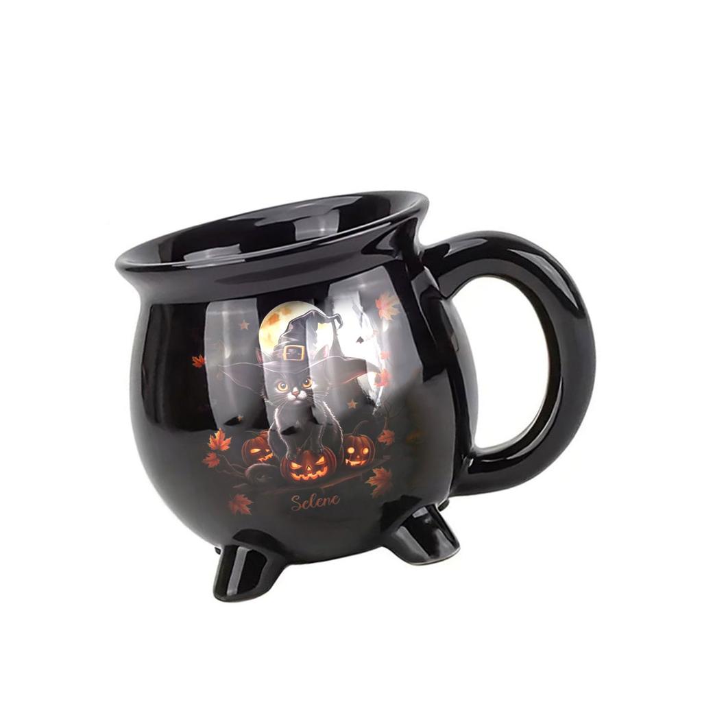Halloween Witch Cauldron Mug Resin Creative Coffee Cup For Hot Beverages Creative Kitchen Drinkware Gift Giving