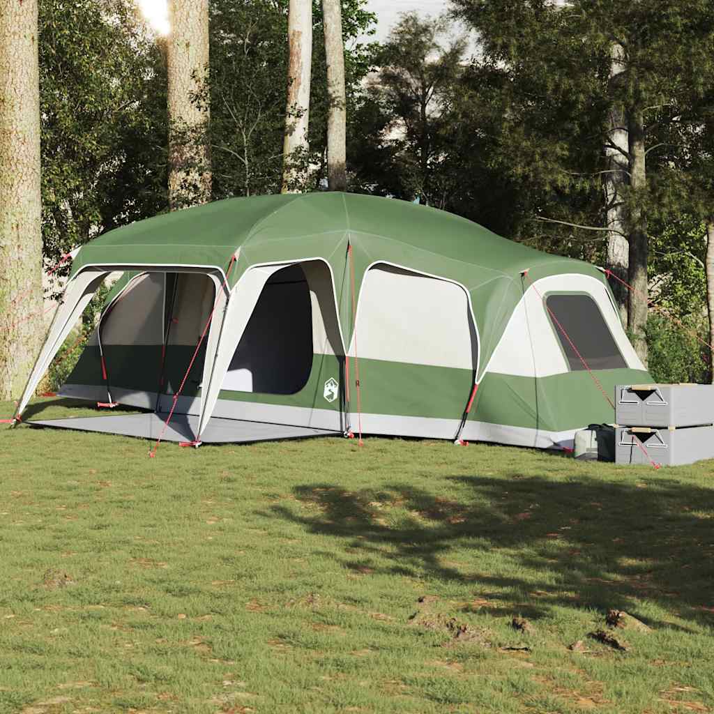 Family Tent with Porch 9 Person Capacity Green Waterproof