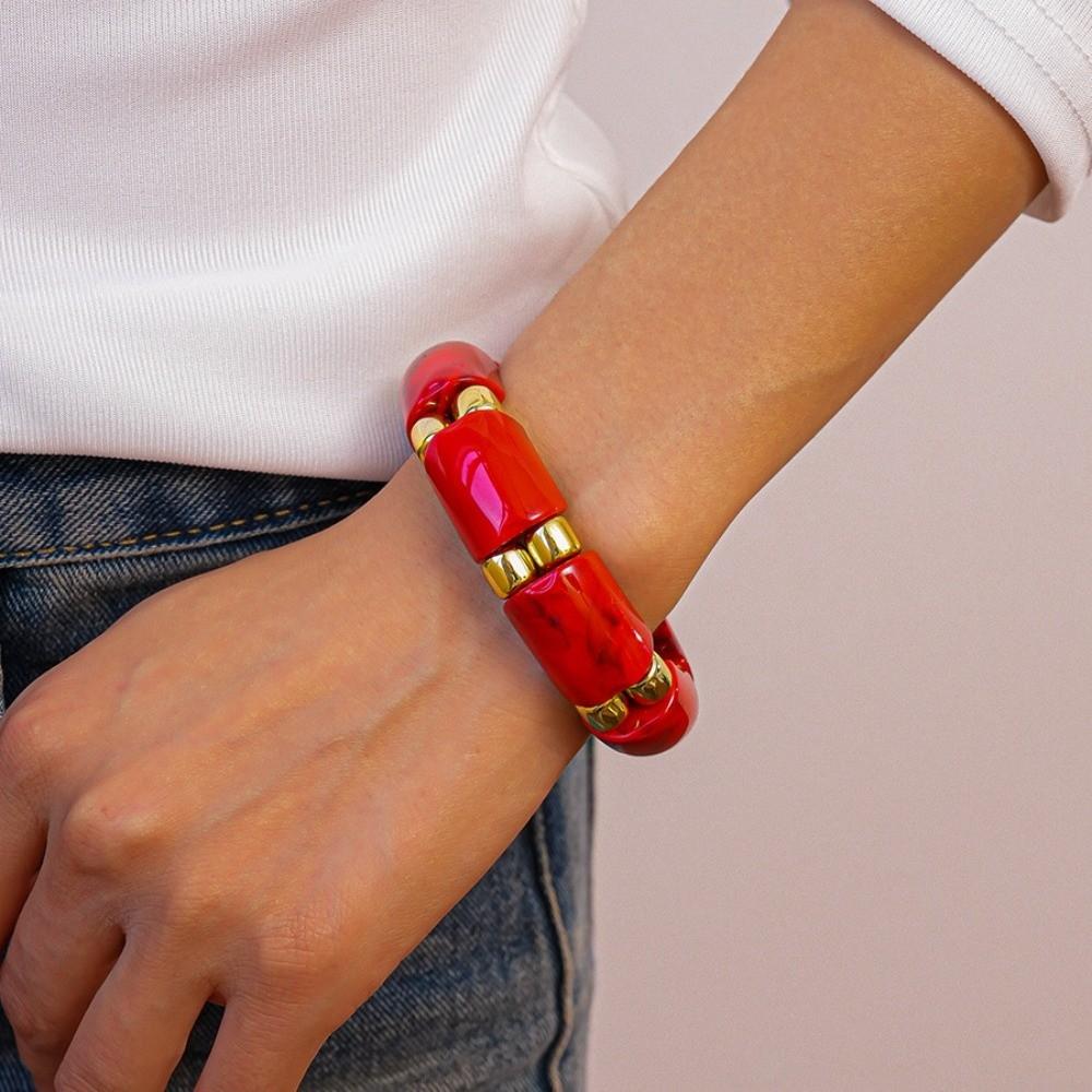 Wide Acrylic Bangle Geometric Retro Hand Ring Temperament Exaggerated Bracelet  Gift