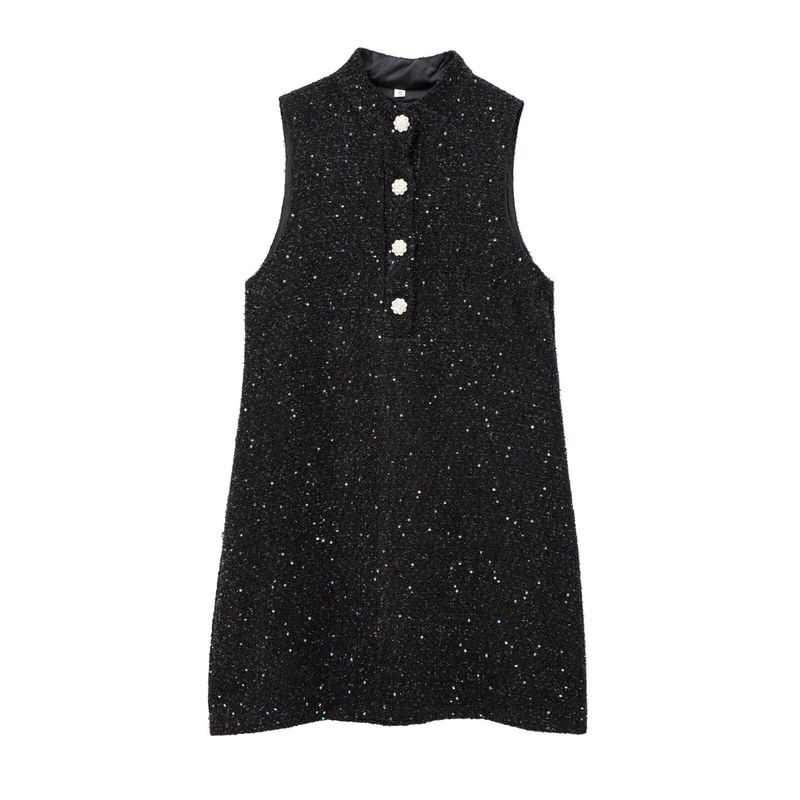 Kaslead New Arrival Women's Clothing Fashion Style Sequin Decorative Texture Long Sleeves Mini Dress 9251949