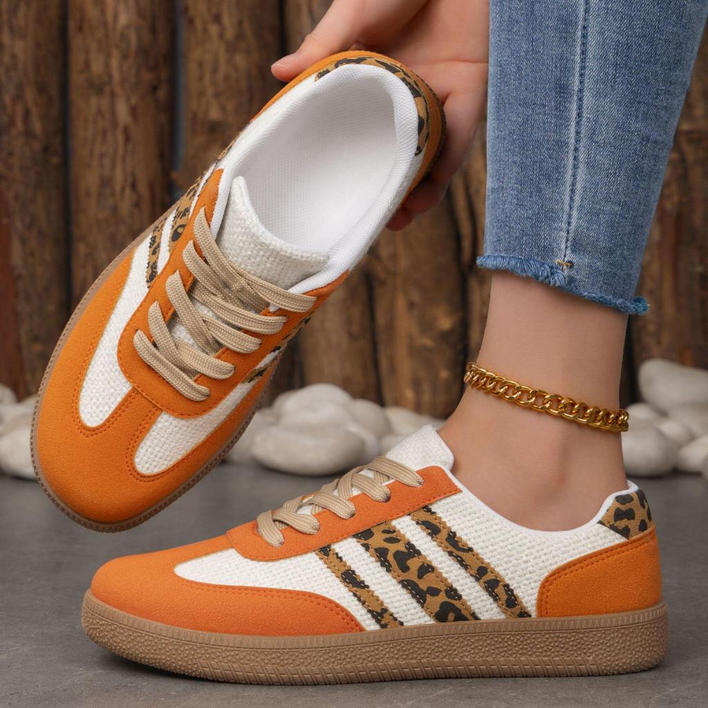 Plus Size Retro Leopard Print Women's Casual Shoes - European & American Style Spring/Autumn