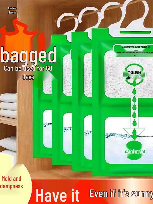 Indoor Moisture Absorbing Anti-Mildew Hanging Dehumidifier Bag for Wardrobes