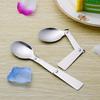 Portable Folding Tableware Set Stainless Steel Spoon and Fork for Thermos Camping Travel and Other Outdoor Activities with Box