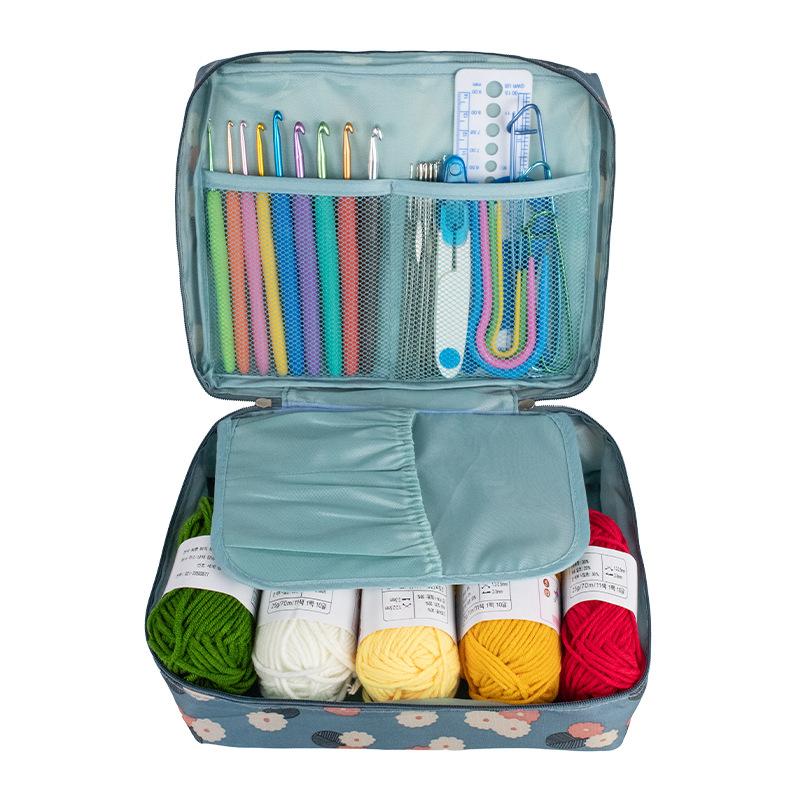 DIY Handgefertigtes Wollstrickwerkzeug Doppelseitiger Häkelnadel-Materialpackung Häkelzubehör-Set