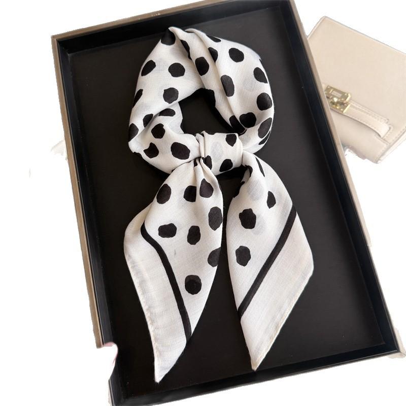 Geometric polka dot imitation velvet herringbone pattern cotton and linen small square scarf silk scarf headscarf shawl sun protection scarf women's s
