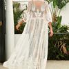 2024 Lace Beach Pareo Beachwear Badeanzug Cover up Playa Pareo Tuniken für Strand Tunika Bademode Damen