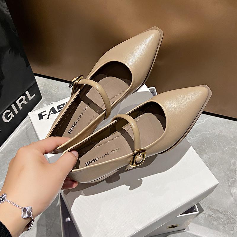 Designer Women's Flats Pointed Toe Mary Jane Shoes Women Elegant Dress Shoes Oblique Strap Ladies Shoes Oxfords Zapatillas Mujer
