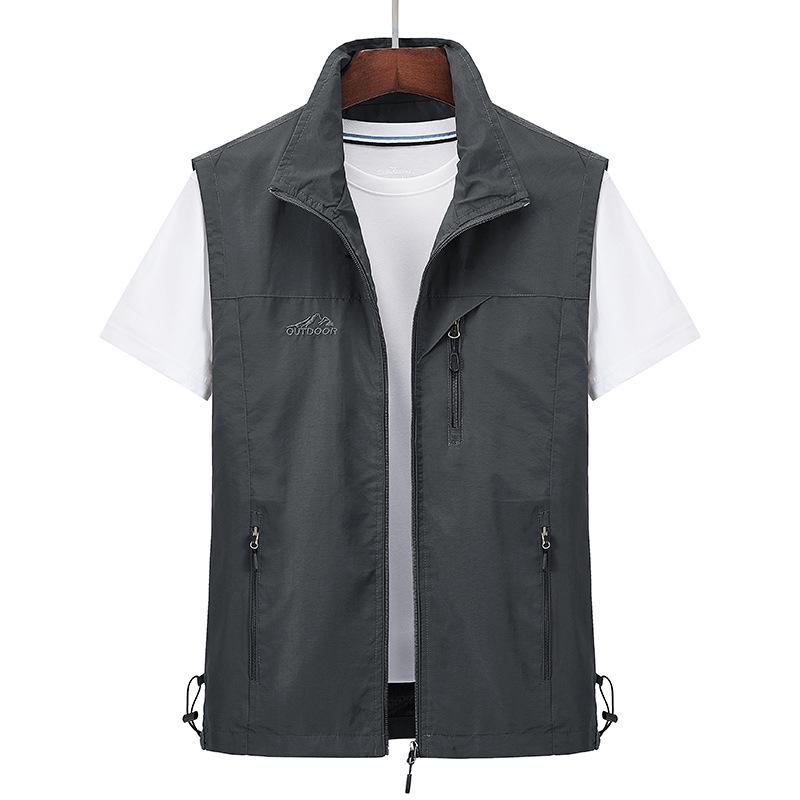 Men's Plus Size 2026 Summer Outdoor Thin Mesh Vest with Multi-Pockets