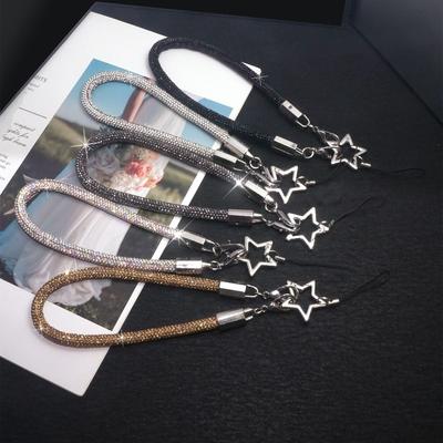 Crystal Rhinestone Phone Lanyard Bright Hanging Cord Luxury Anti-lost Keychain  Phone Accessories