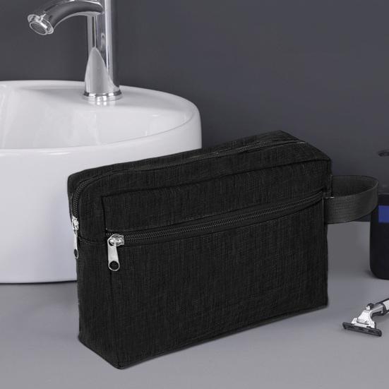 Portable Toiletry Bag Oxford Fabric Makeup Bag with Side Handle Large Capacity Cosmetic Pouch for Weekender Travel Business Trip