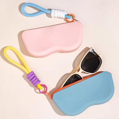 Silicone Glasses Portable Bag with Lanyard Sunglasses Protective Cover Storage Bag Fashion DopamineWaterproof Myopia Glasses Bag