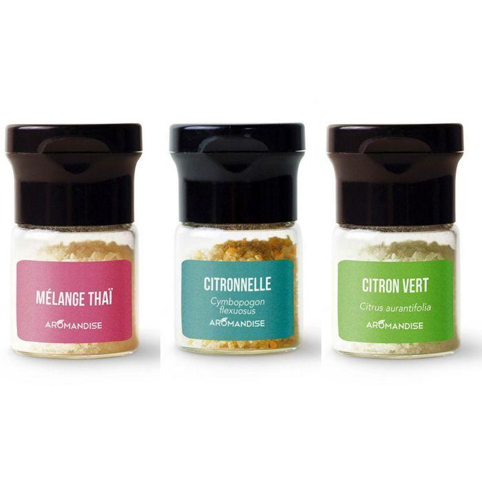 Essential Oil Crystals - AROMANDISE - 3 x 10 G - Asian Flavors - 100% Natural - Organic