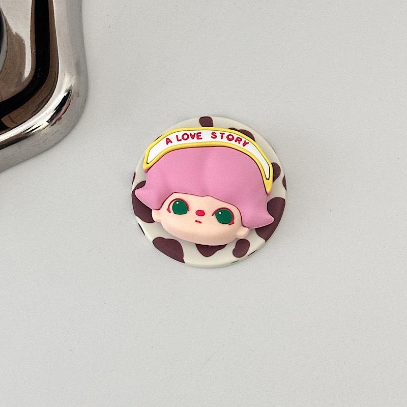 3D Cartoon Doll Magnetic Phone Stand with Strong Suction for MagSafe Phones - Desktop Accessory for Men & Women.
