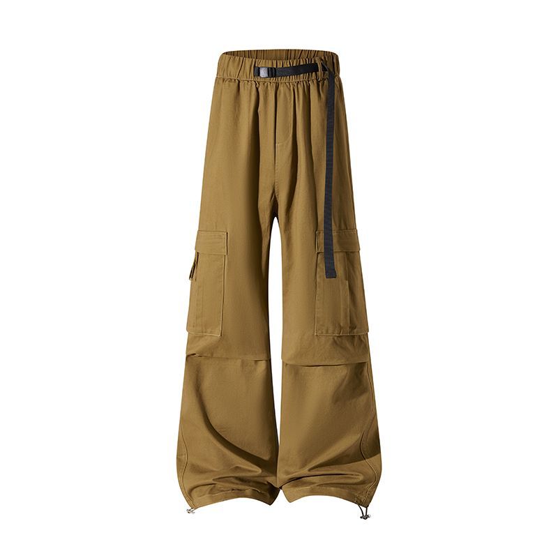Spring, Summer and Autumn Four Seasons New European, American and Japanese Tooling Pure Cotton High Straight Sports Casual Pants Men's Trendy Pants