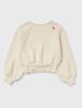 Lee Raglan Puff Sleeve Sizes Kids' Sweatshirt, Ivory, 110-150cm
