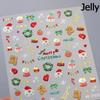 Gold Stamped White Christmas Tree Snowflake 3D Self Adhesive Nail Art Stickers Santa Claus Elk Xmas Cartoon Cute Manicure Decals