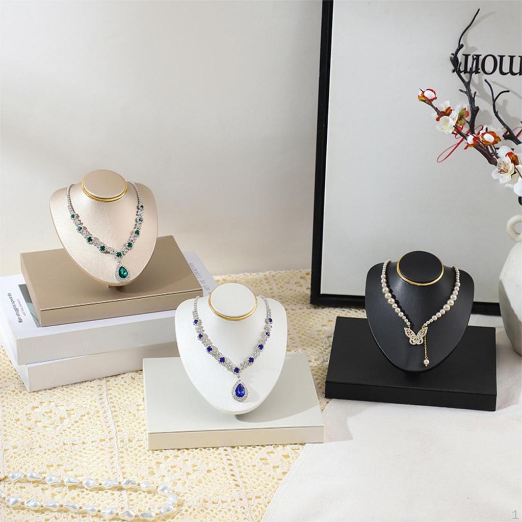 Collar Display Mannequin Necklace Stand Jewelry Organizer PU Leather Versatile And Sturdy Model