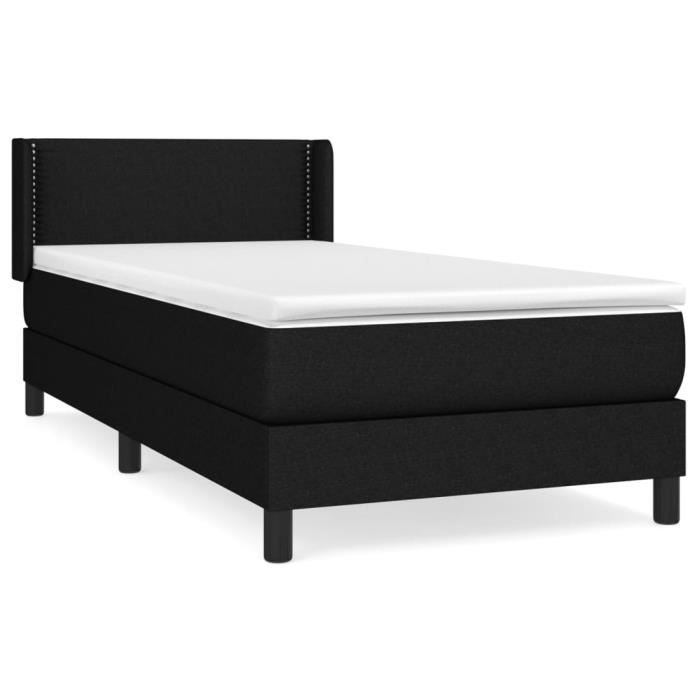 VidaXL Divan Bed with Mattress Black 90x200 Cm Fabric 3129603