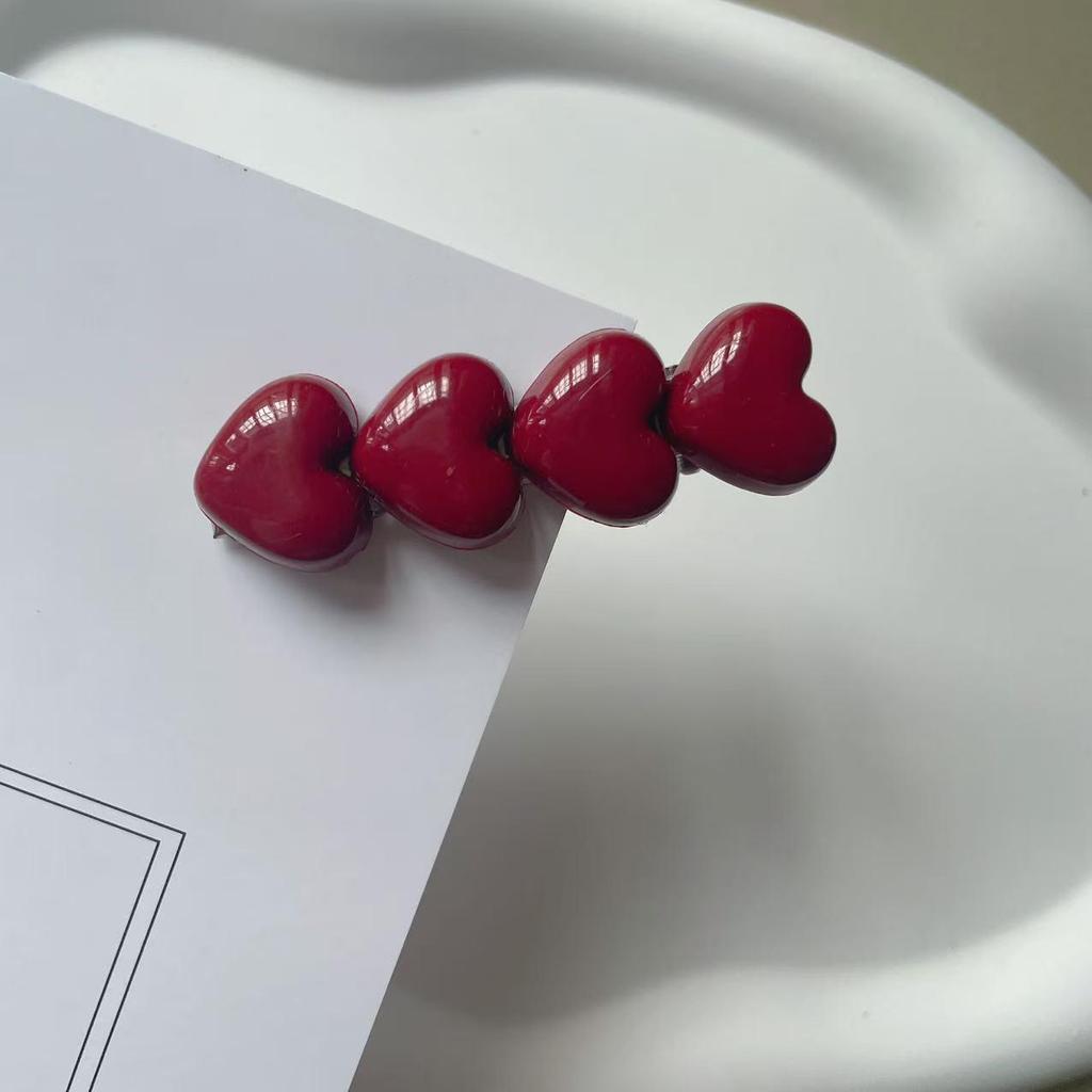 Ancola Red Heart Seamless Hair Clip for Side Bangs