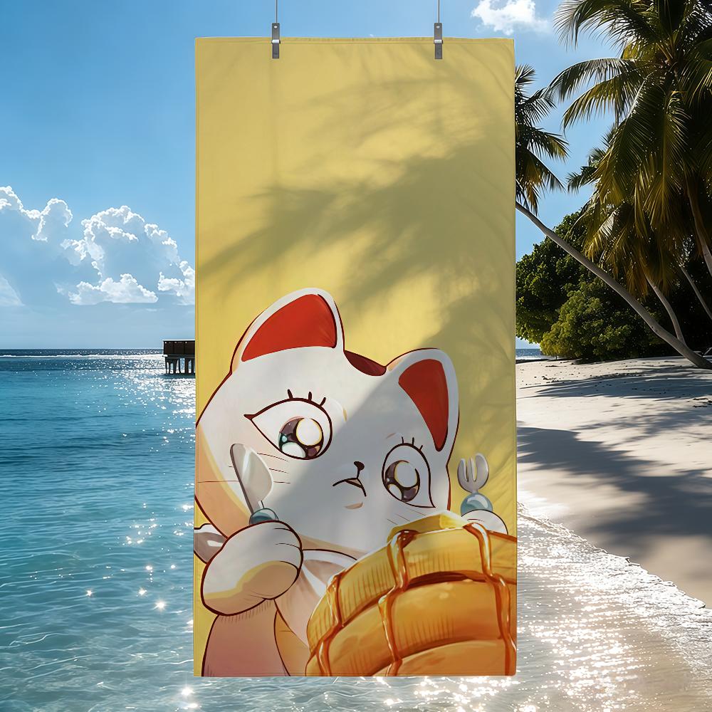 Anime Turbo Granny Cat Towel Quick Drying Beach Towels Are Suitable For Swimming Pools Camping Yoga And The Gym
