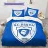 SC Bastia Pattern Bedding Home Decoration Birthday Gift (1 * duvet cover + 2 * pillowcase, without core)
