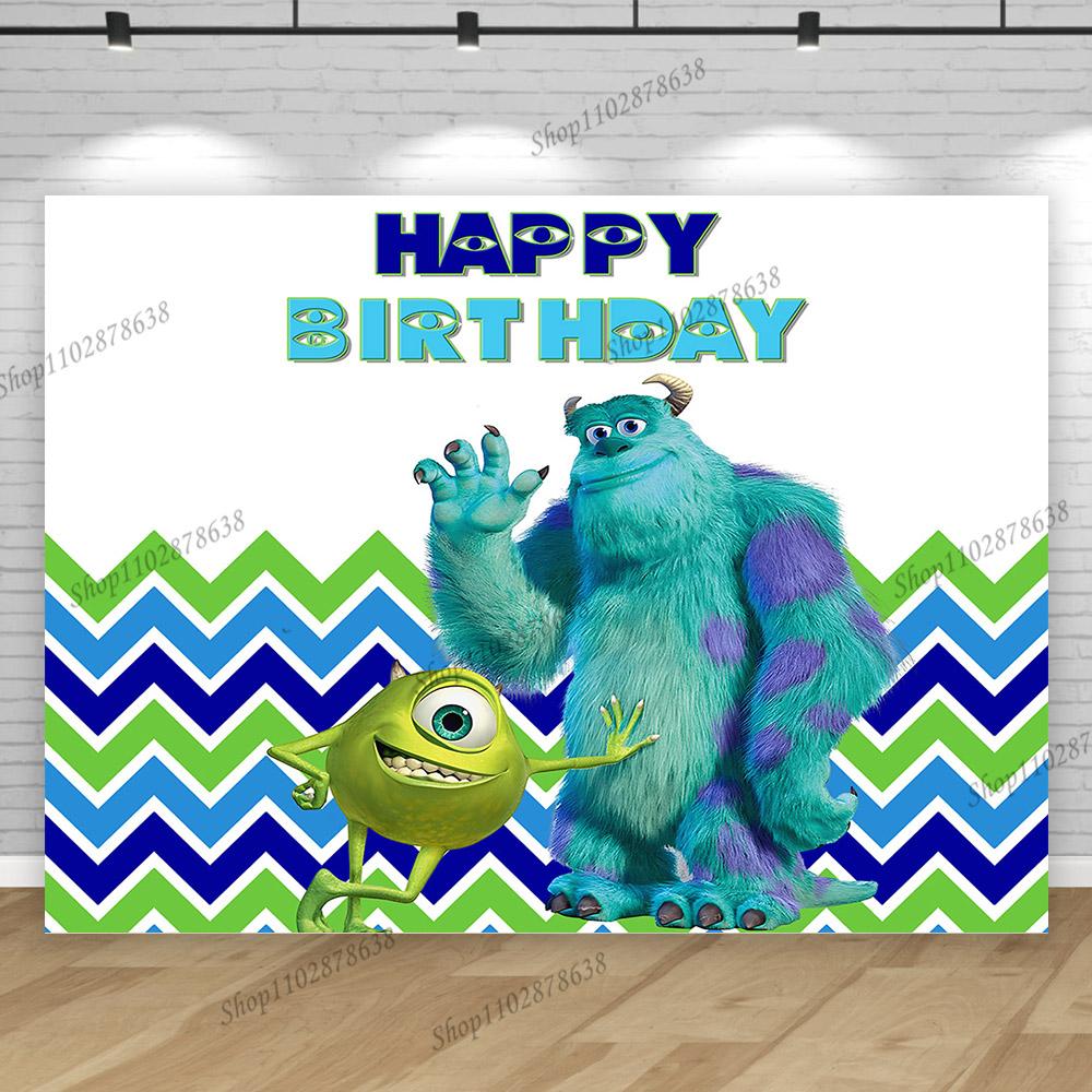 Monsters Inc University Theme Boo Girl Happy Birthday Party Background Baby Shower Photography Pink Room Decor Supplies Poster