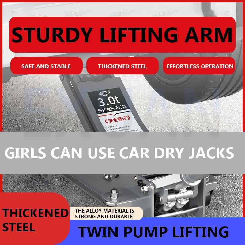 2.5T/3T Car Vehicle Lifting Jack Off Road Professional Car Maintenance Tools With Safety Valve Jack Horizontal Hydraulic Jack