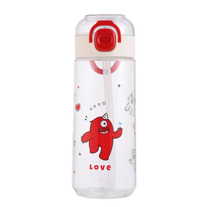Water bottle summer boys and girls straw cup high value simple fashion portable water cup students go to school easy cup high temperature resistance