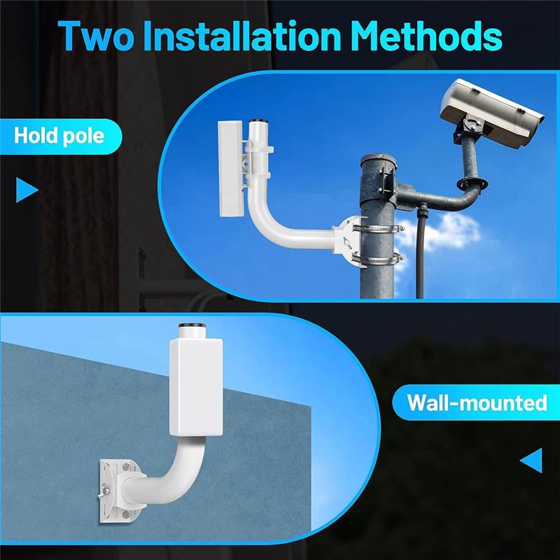 ABVL-Universal Wireless Bridge Bracket Mount,Pole And Wall-Mounted Mount For Outdoor Ap Access Point Client Bridge Cpe,2-Pack белый