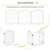 3-Section Folding Wooden Dog Gate, 154.5x29.5x61cm, White