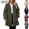 Damen Vintage Casual Einfarbig Druck Herbst Winter Langarm Jacken & Mäntel