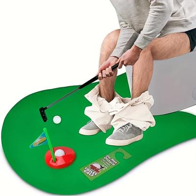 1set Toilet Golf Game Set-Mini Indoor Putting Toy for Family Party Fun Kids Funny Games Birthday Gifts Golf Sports Entertainment
