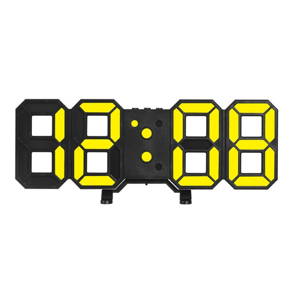 3D LED Digital Clock Simple and Stylish LED 3 Alarms Electronic USB Table Clock Time Temperature Wall Clock for Living Room