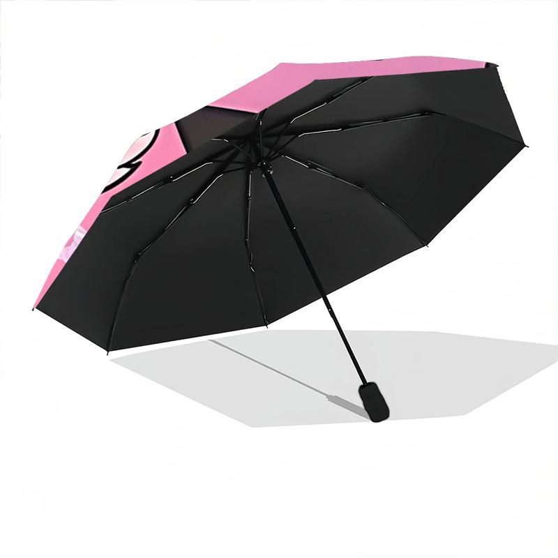 1pc My Melody & Kuromi Halloween Witch & Devil Costumes Automatic Folding Umbrella - Portable Tri-Fold Design with 8-Rib Iron Frame - Perfect Gift for