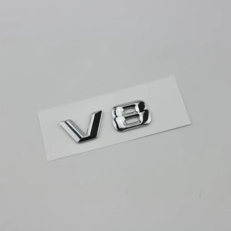 1Pc Car Displacement ABS Sticker V6 V8 V10 V12 Car Side Sticker Rear Tail Badge For Mercedes-Benz BMW