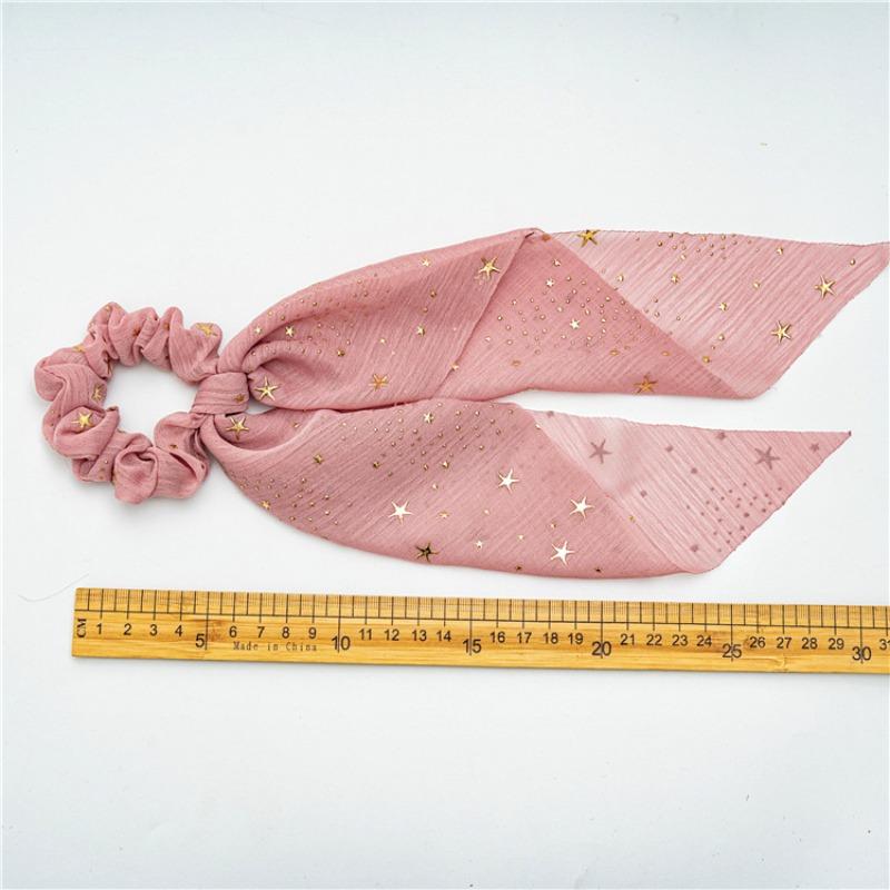 Spring and summer new chiffon star ponytail streamer large intestine ring hair accessories female tie hair ring spot
