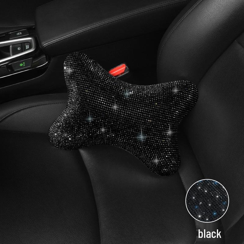 Zestaw do dekoracji samochodu z czarnymi diamentami: Pokrowce na kierownicę i uchwyty