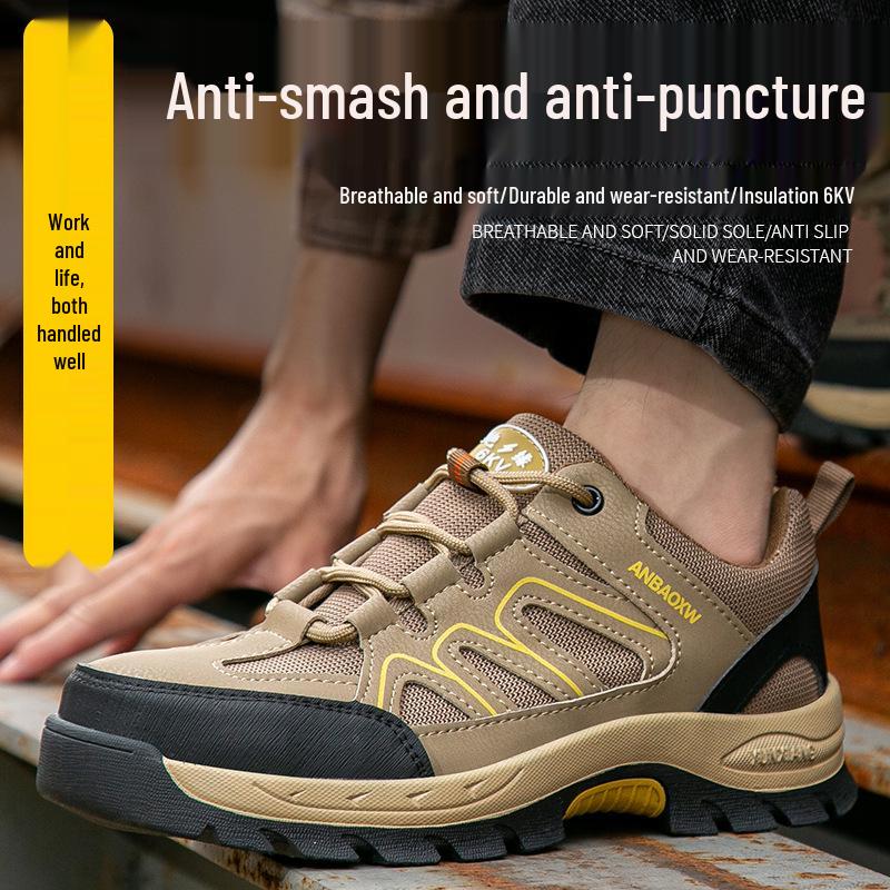 Men's Breathable Insulated Work Safety Shoes - Anti-Smash, Anti-Puncture & Wear-Resistant, Comfort for Long Standing