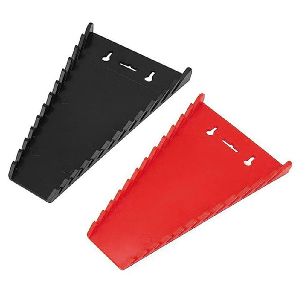 

2 шт. Съемная стойка для хранения гаечных ключей 12 слотов Держатели для стойки для инструментов гаечный ключ 8 мм-22 мм красный/чёрный