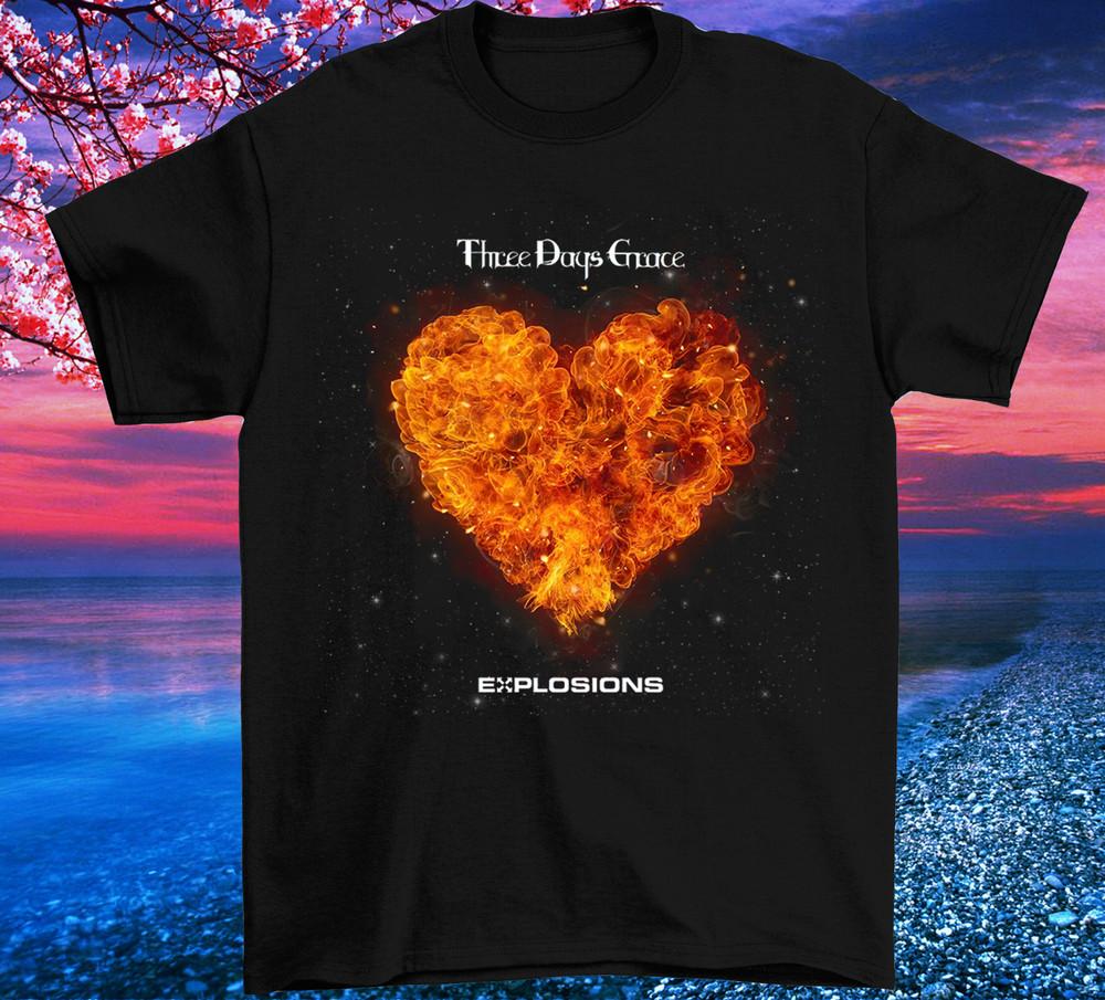 

Three Days Grace EXPLOSIONS Black T shirt Tops Tee Size S-4XL 2XL