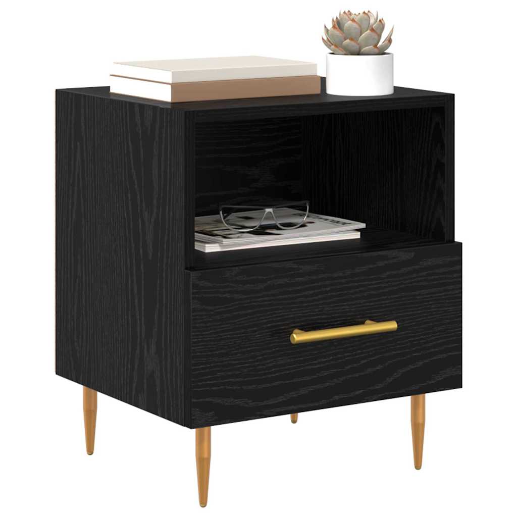Nightstand Black 40 X 35 X 47.5 Cm Particleboard