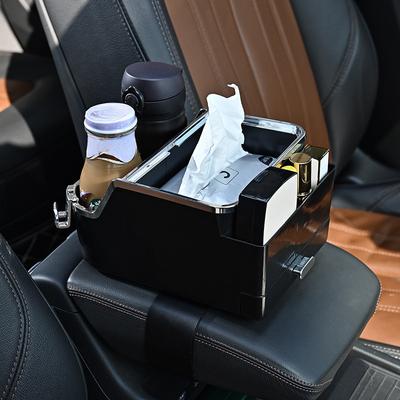 1 Stück Auto Organizer, Auto Taschentuchhalter, Auto Taschentuchbox mit Aufbewahrungsschublade, Auto Getränkehalter für Auto