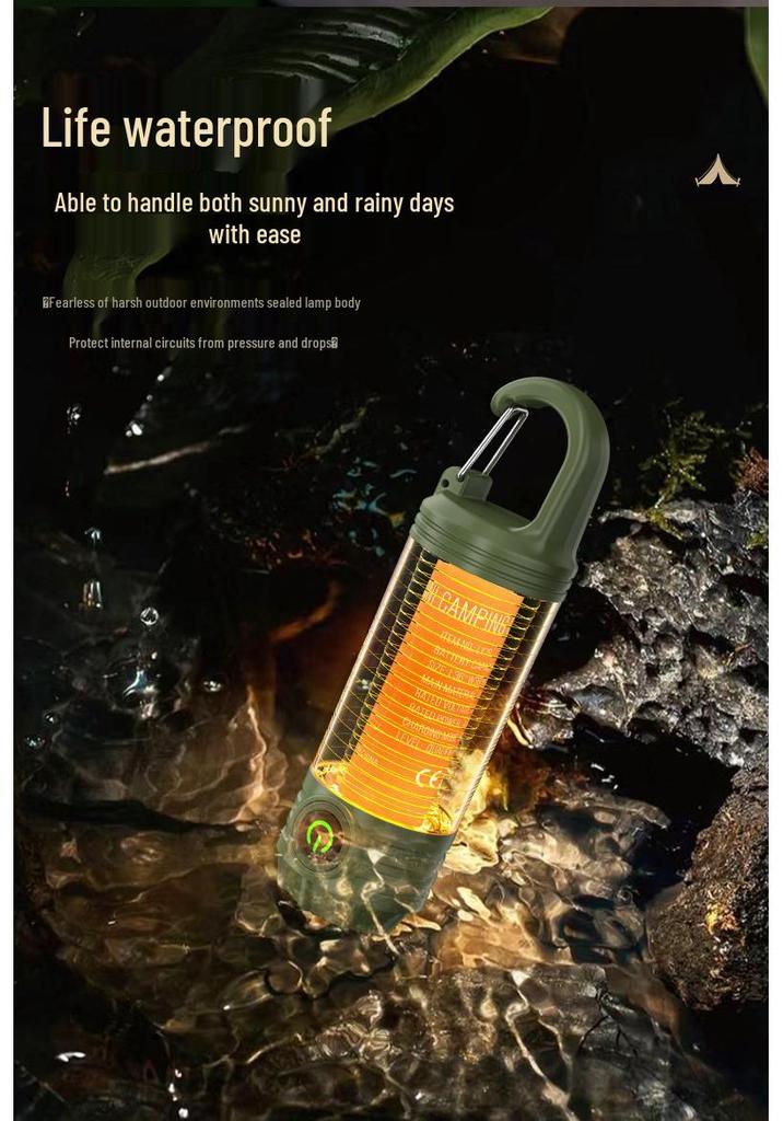 Portable Rechargeable Outdoor Camping and Emergency Light - Long-Lasting Tent Ambiance Flashlight.