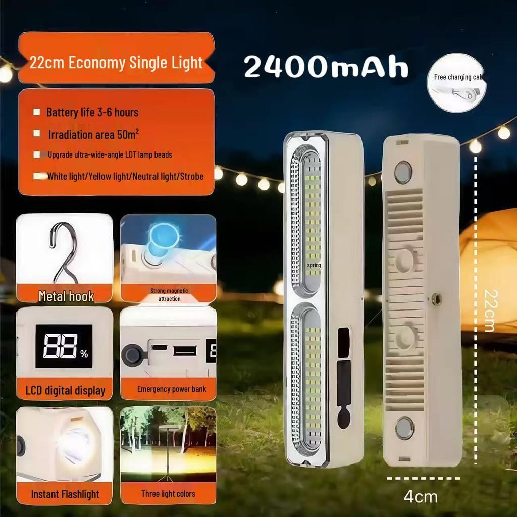 Magnetic LED Emergency Light for Outdoor Camping - Long Battery Life & High Brightness