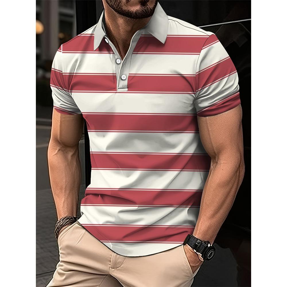 Men's Short Sleeved Lapel 3D Digital Print