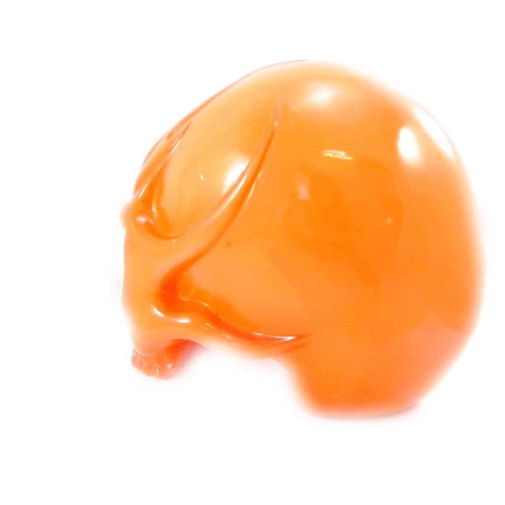 Les Trésors De Lily [I6602] - Figurine 'Tête de Mort' crâne orange - 13. 5x12x10 cm