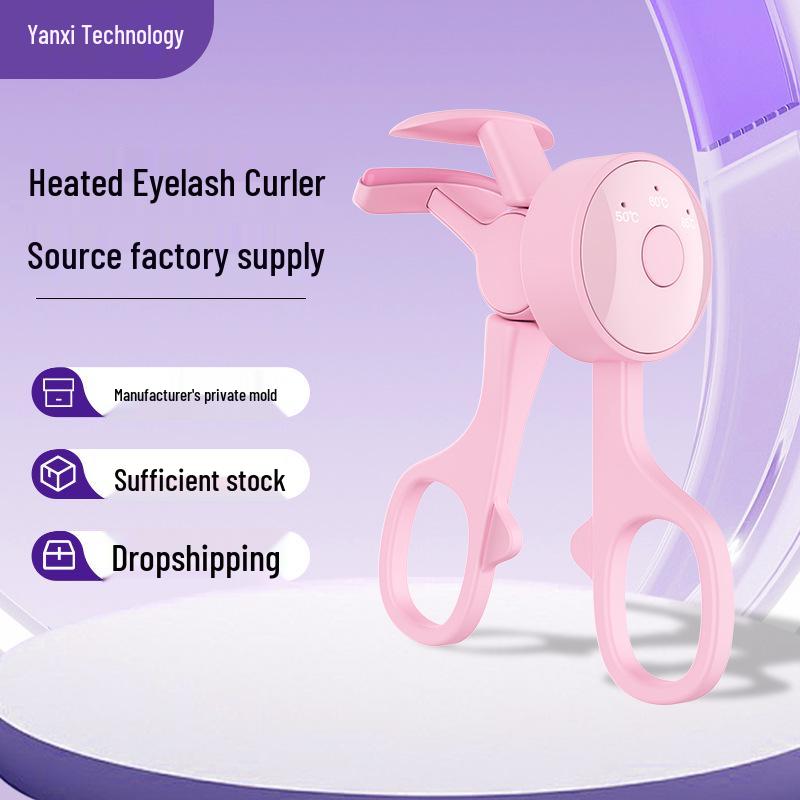 

Mini Electric Heated Eyelash Curler with Temperature Control and USB Charging