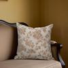 Beige Peony Square Jacquard Pillow Cover for Sofa Office Waist Cushion Cover Home Decorative Pillowcase