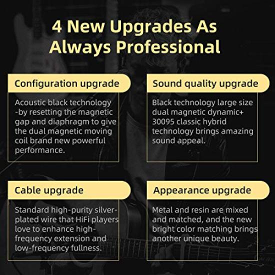 CCA KZ ZSN Pro X Dual Driver In-Ear Earphones, 1BA, 1DD, Wired Earphones, Hi-Fi, Sports & Gaming Earbuds, Compatible with Smartphones, PCs, and