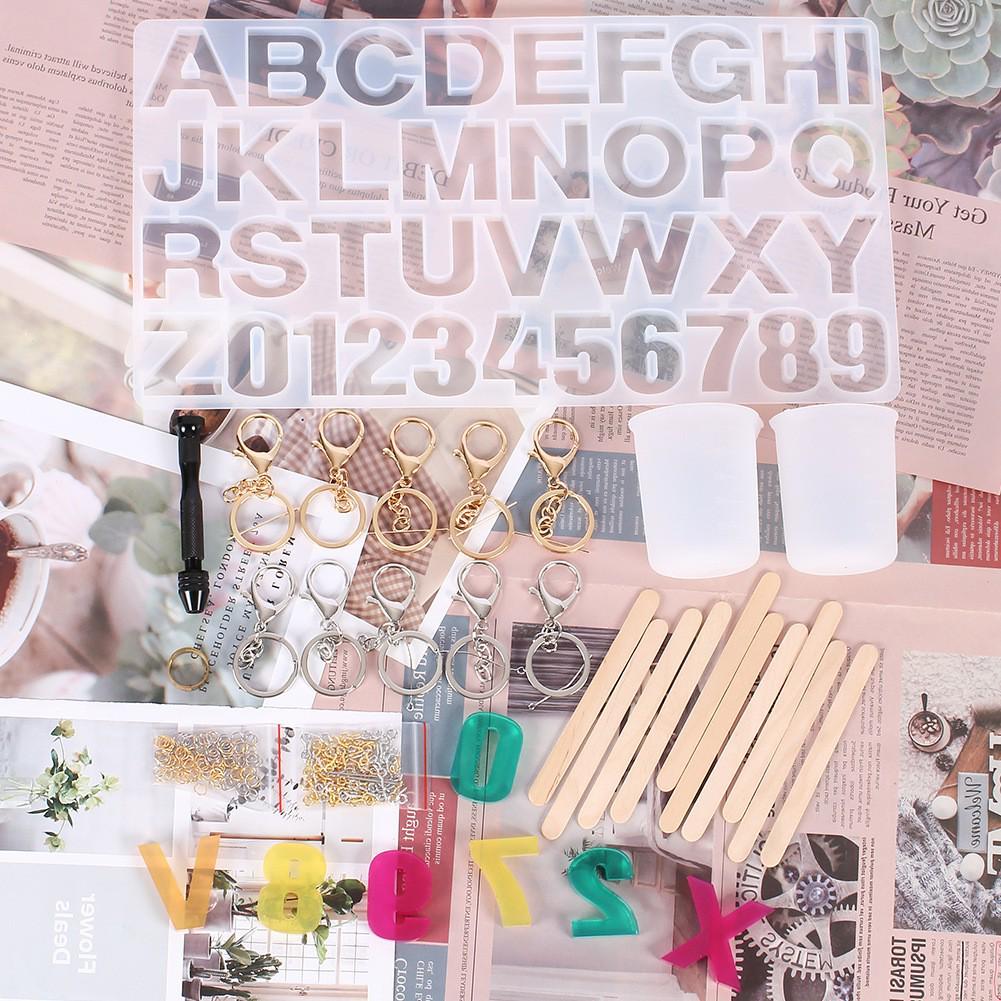 DIY Epoxy Resin Crystal Letter Silicone Set for Key Pendant Crafting
